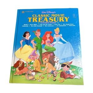Walt Disney Classic Movie Treasury 1991 Vintage Hardcover Children’s Pic Book